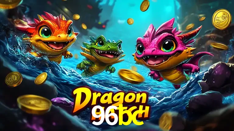 Arte promocional do jogo Dragon Hatch com três adoráveis dragões bebês nadando entre moedas de ouro, um dos slots mais divertidos para jogar no cassino 96bc.