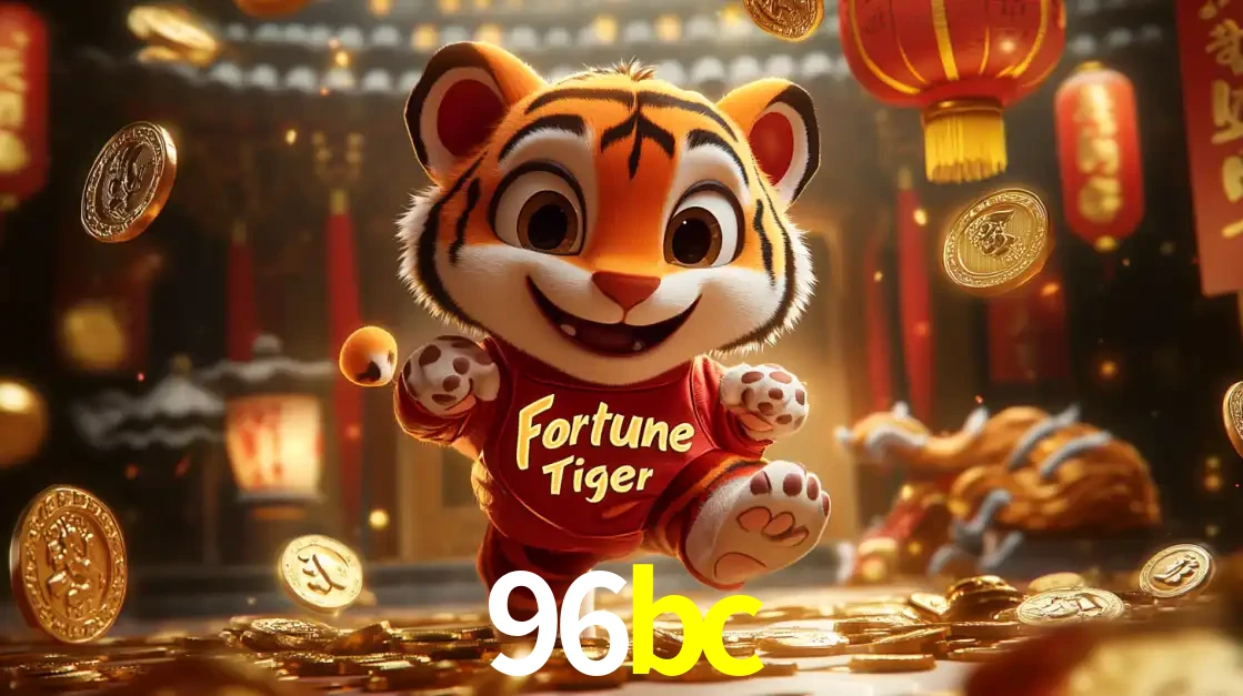 O alegre personagem do Fortune Tiger correndo sobre um caminho de moedas de ouro, simbolizando os grandes prêmios e a diversão do popular jogo de slot do 96bc.